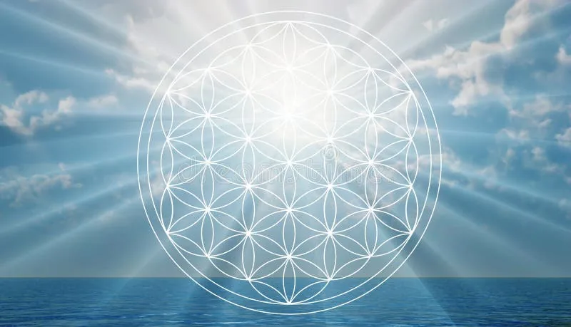 flower life symbol sky portal as holistic reiki sign to heaven another dimension world let go fears trust universe 160465260