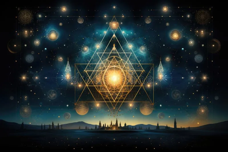 sacred geometry starry sky isoteric pattern abstract background 346022831