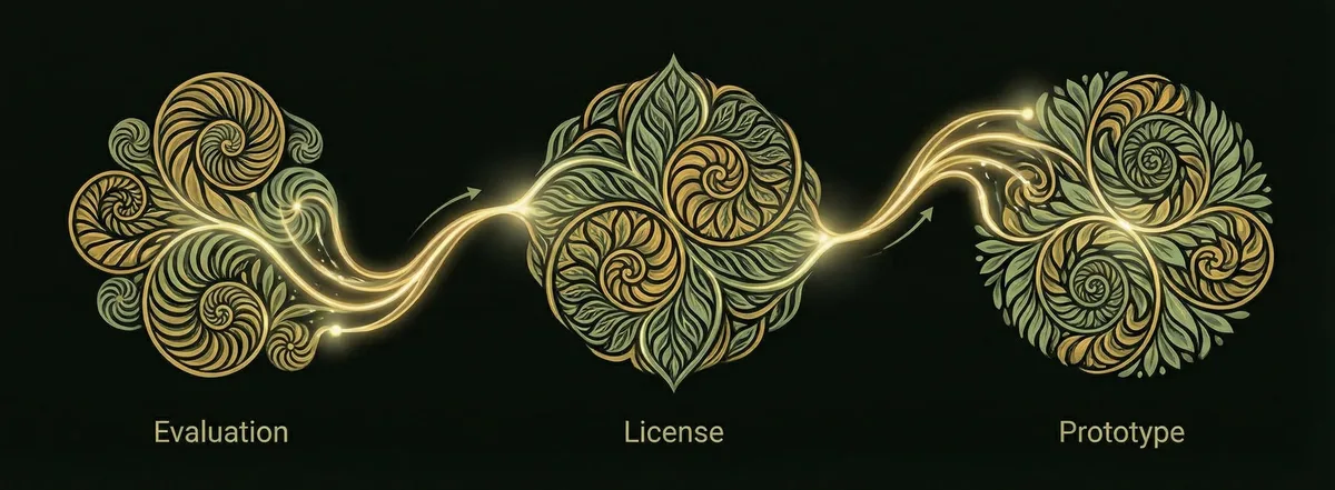 Evaluation → License → Prototype