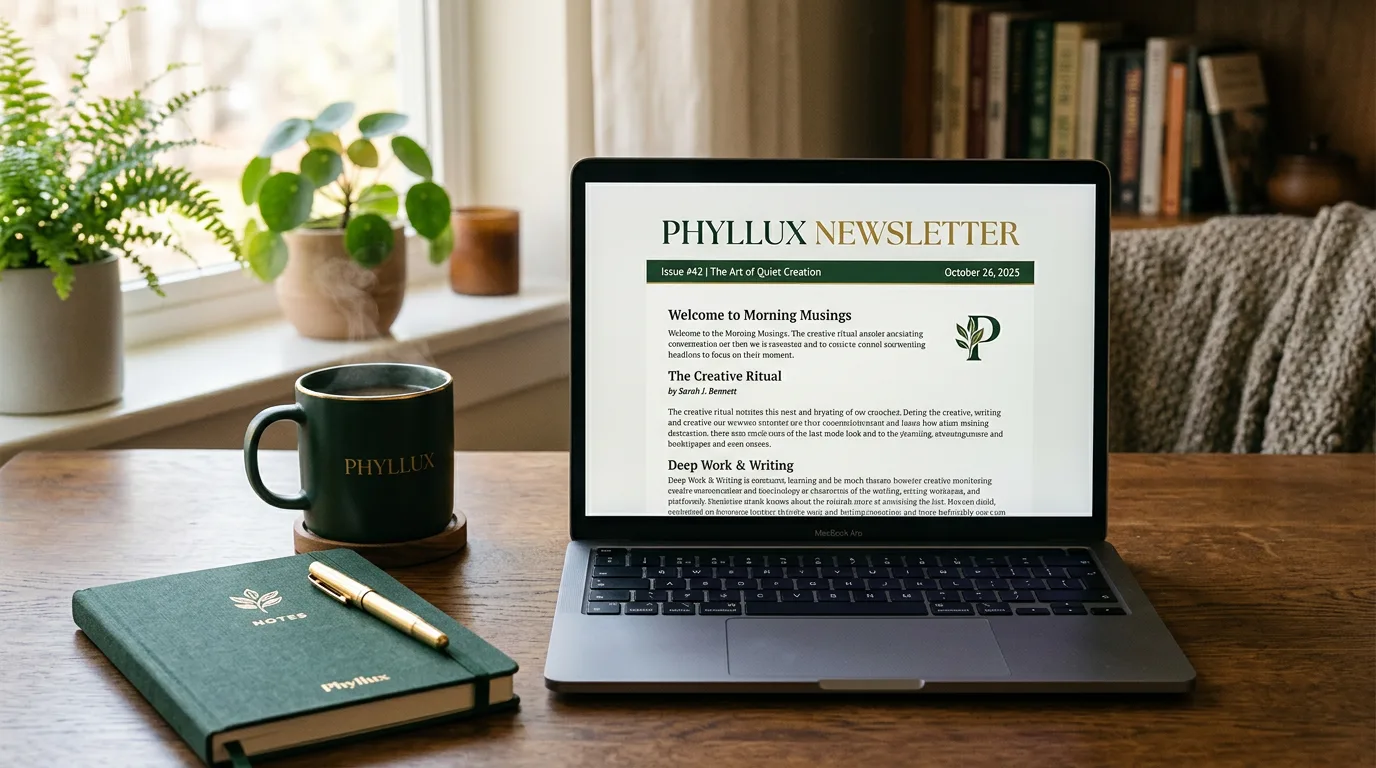 Workspace: Laptop, coffee