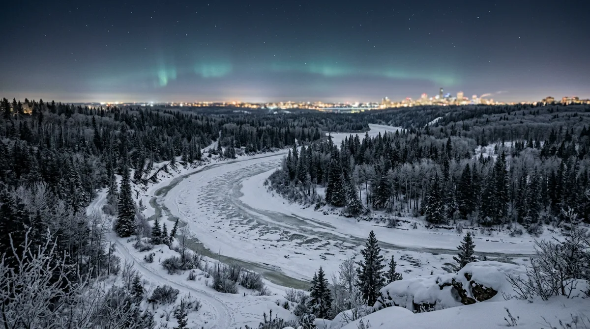 Edmonton Valley Winter Aurora