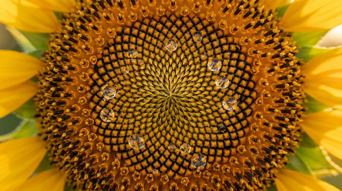Sunflower Phyllotaxis Macro