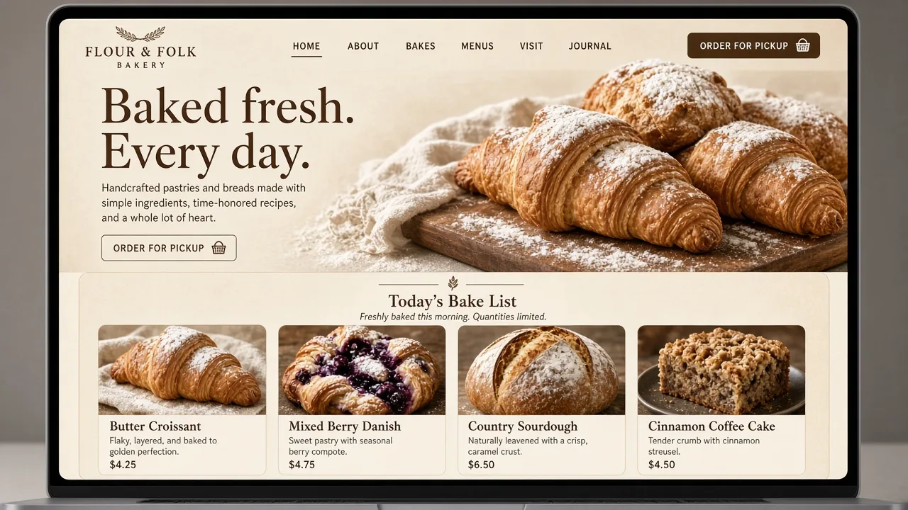 Template mockup bakery