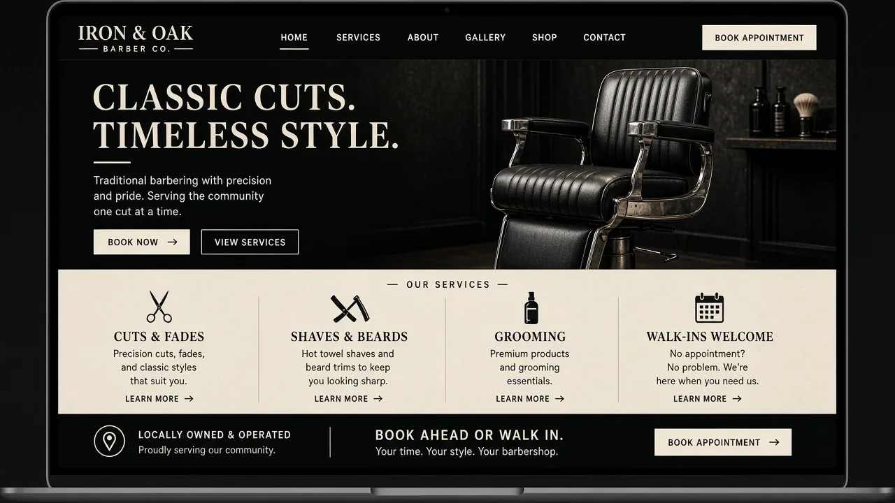 Template mockup barber