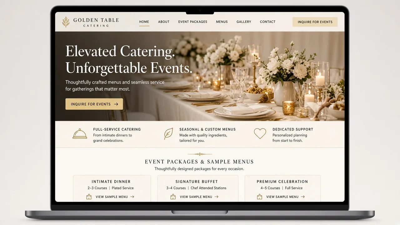 Template mockup caterer