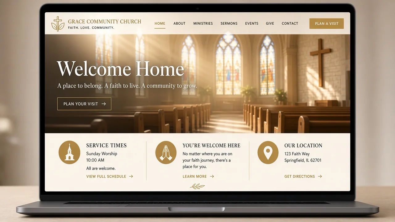 Template mockup church