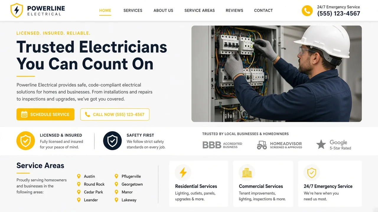 Template mockup electrician