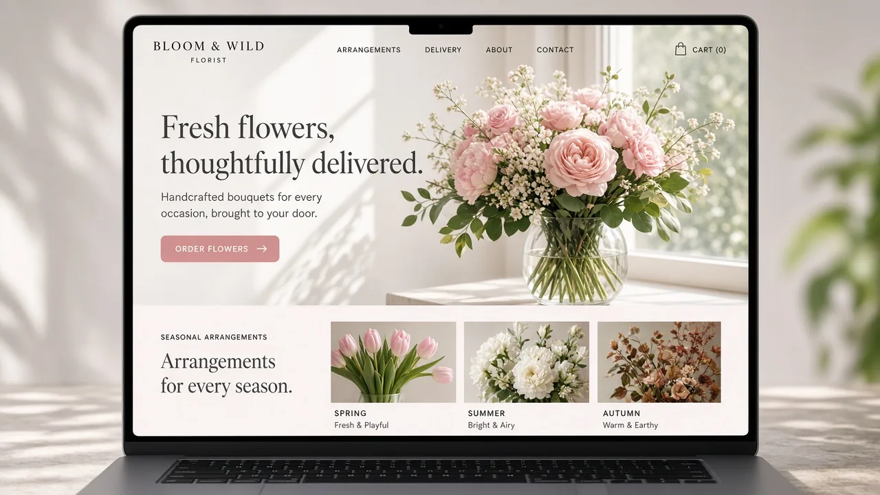 Template mockup florist