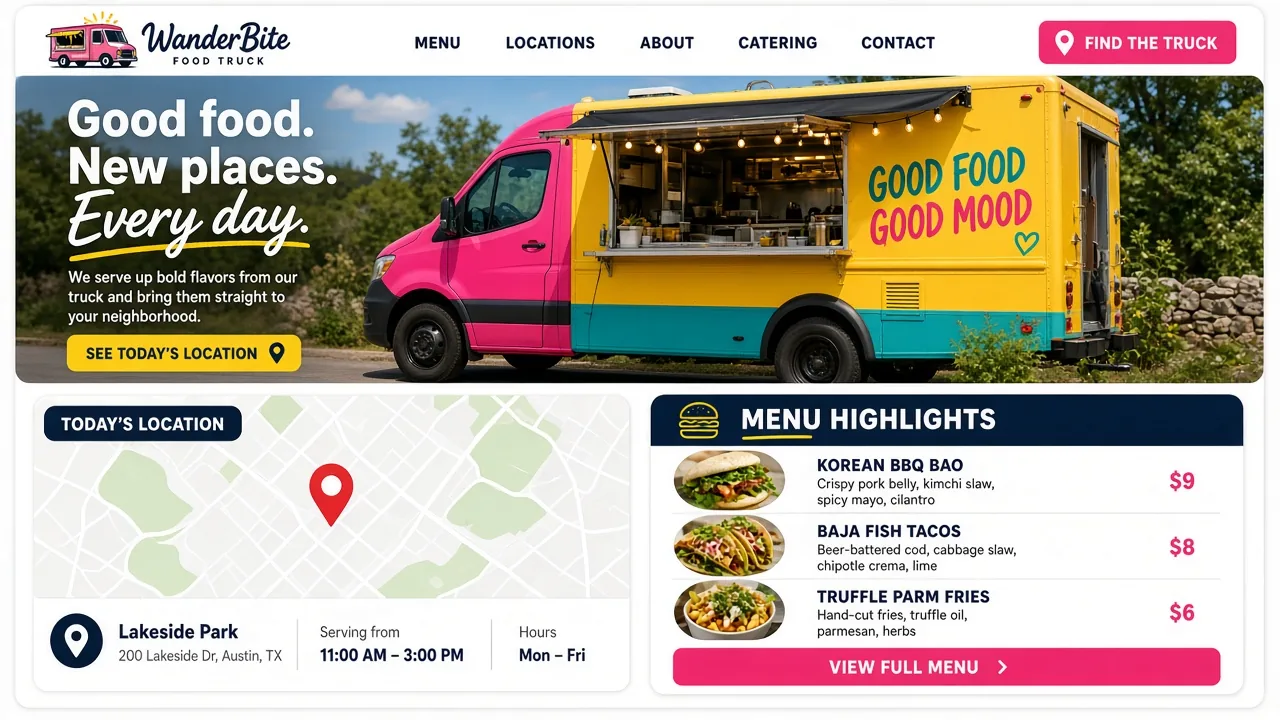 Template mockup foodtruck