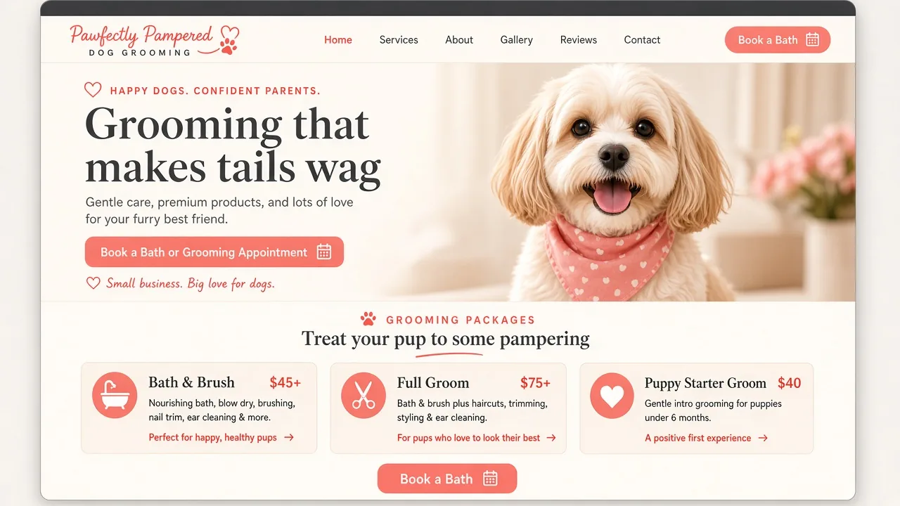 Template mockup groomer