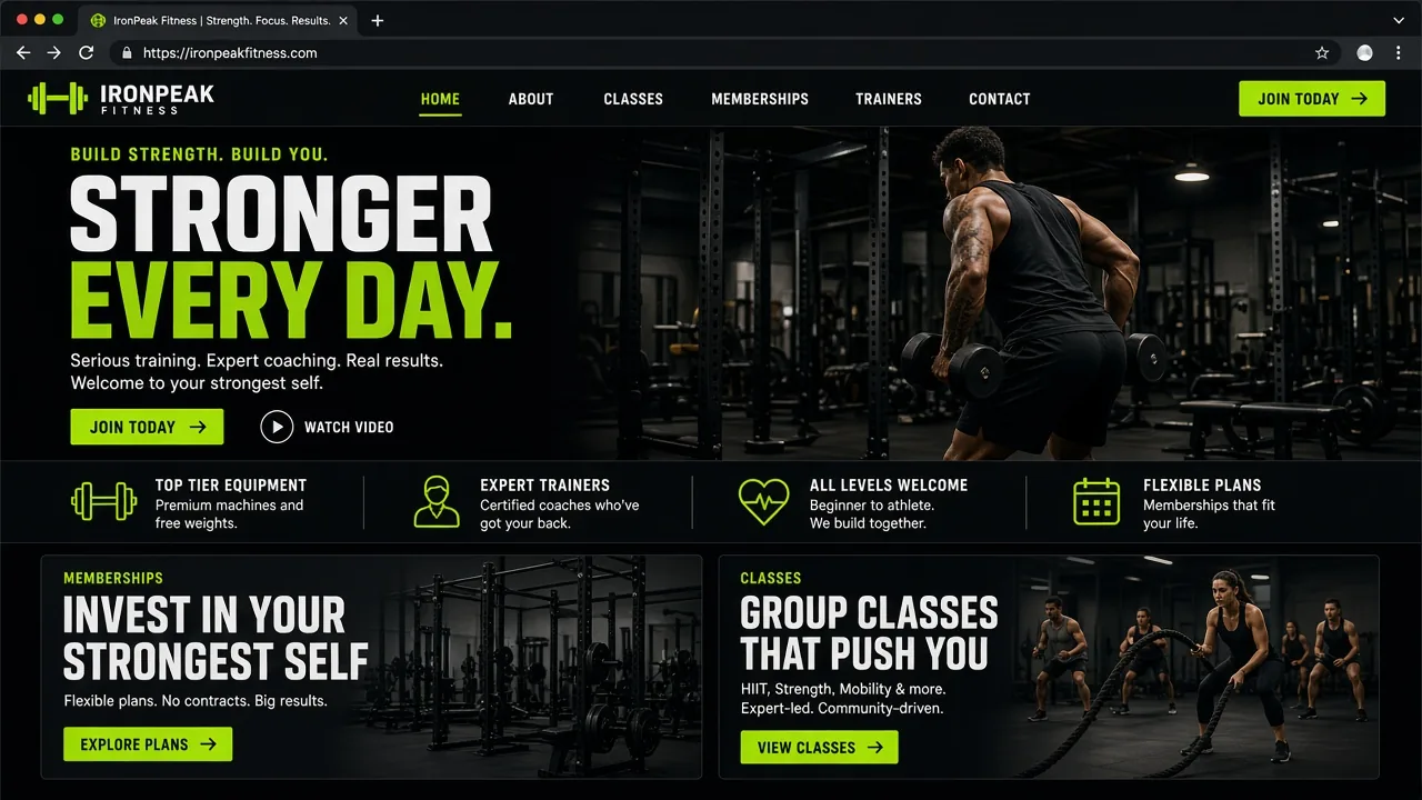 Template mockup gym