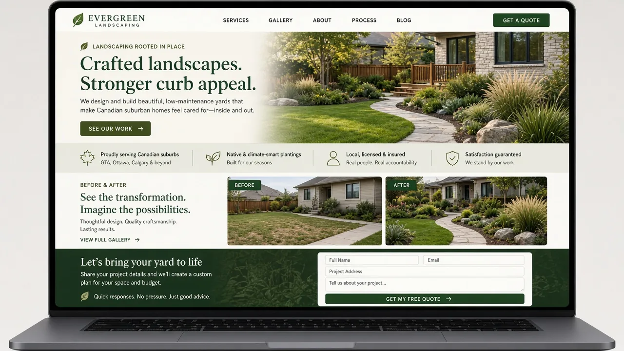 Template mockup landscaper