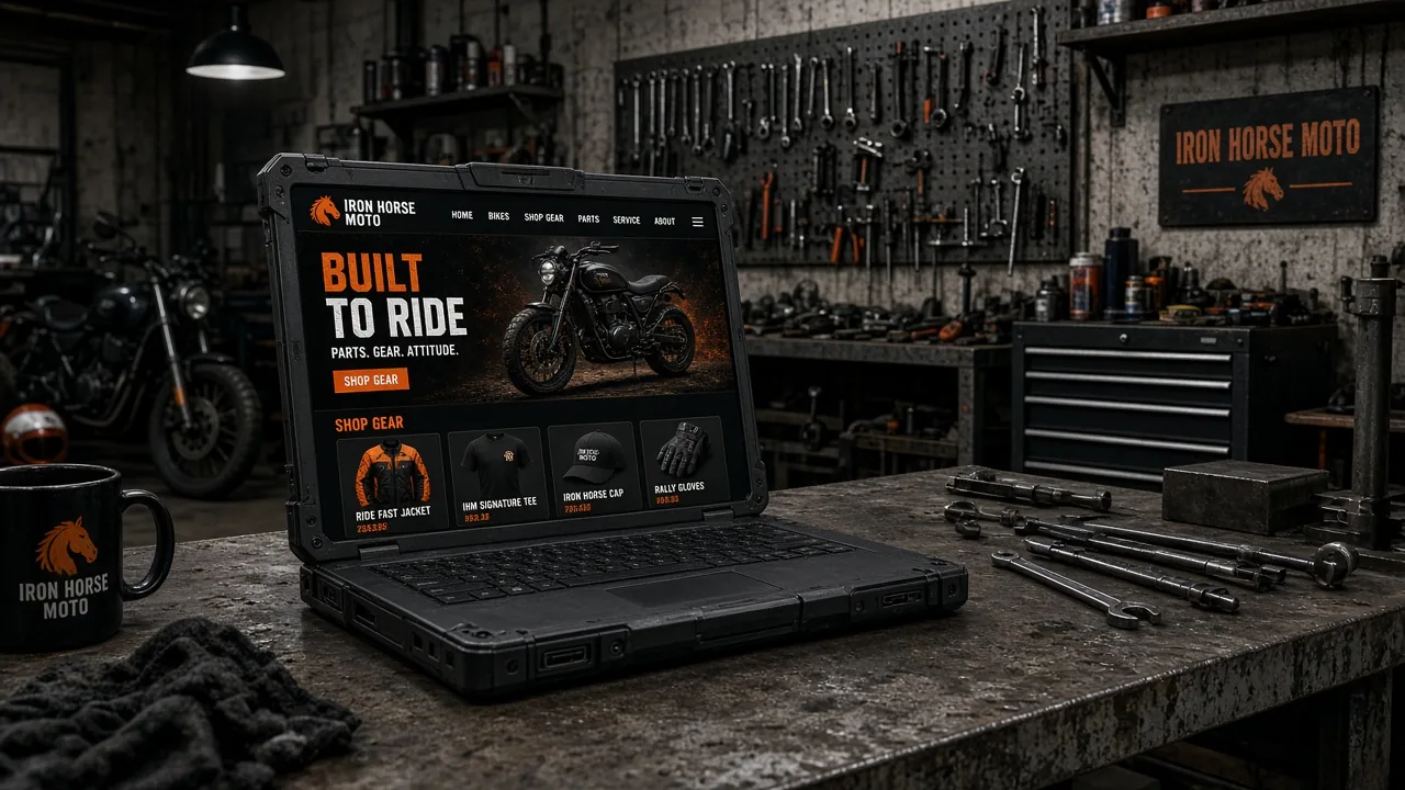 Template mockup motorcycle