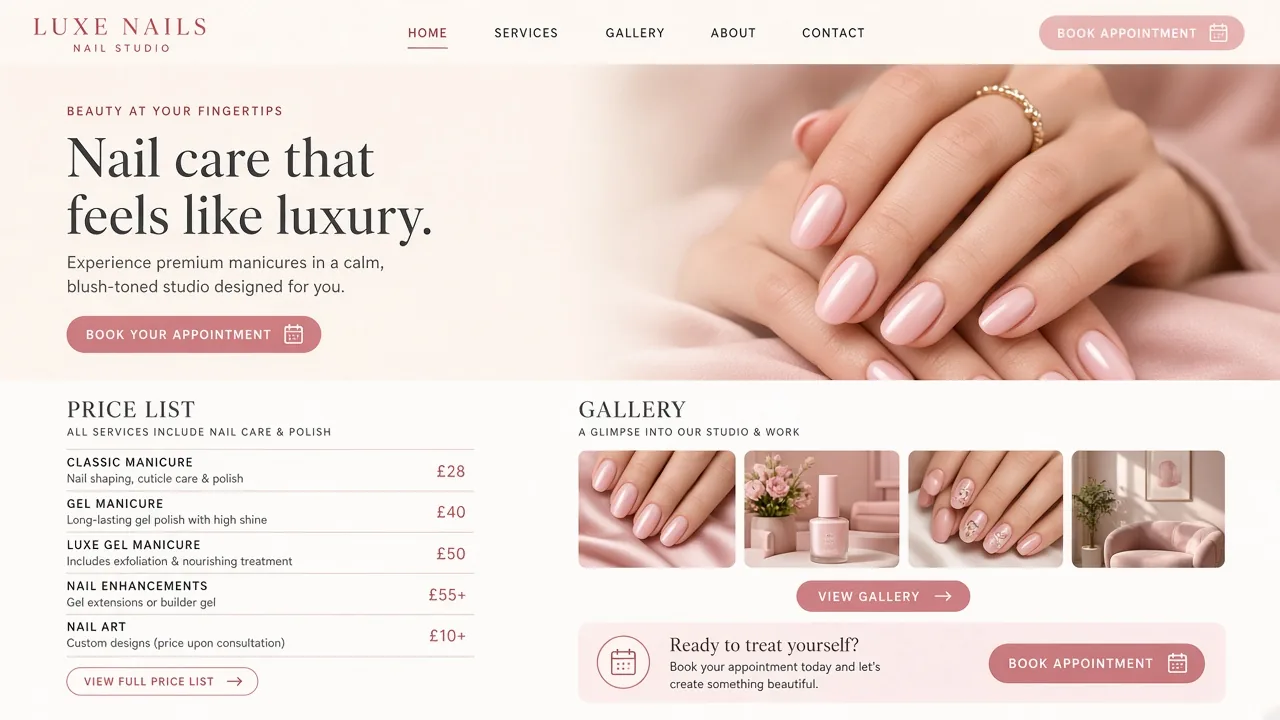 Template mockup nails
