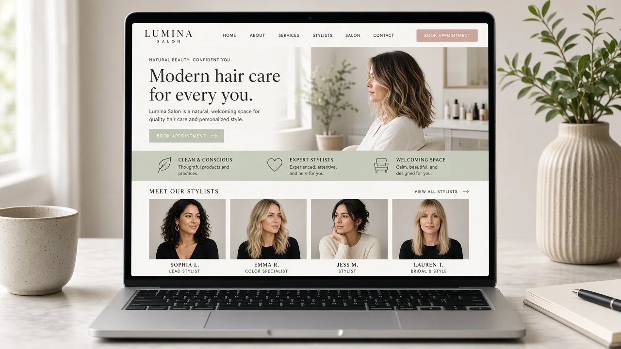 Template mockup salon