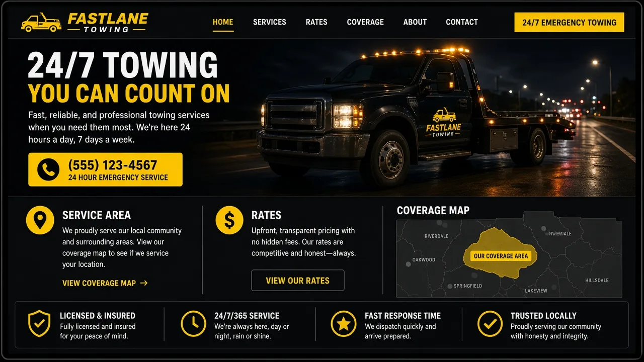 Template mockup towing