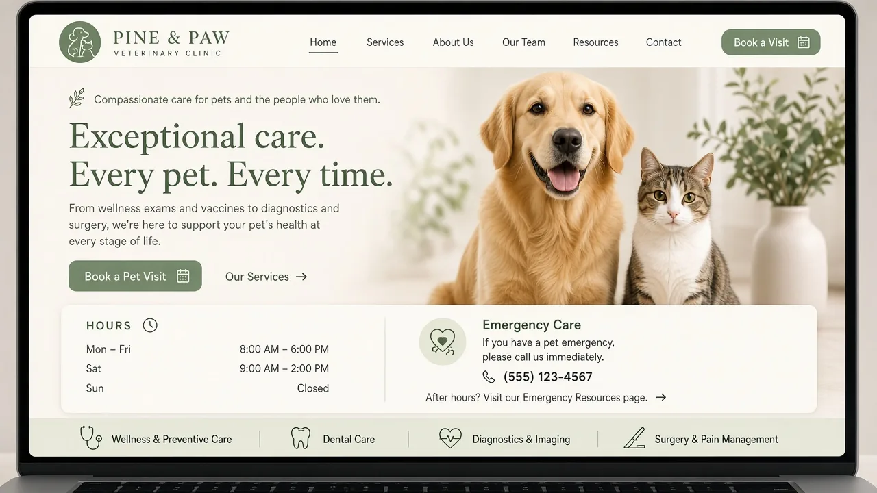 Template mockup vet