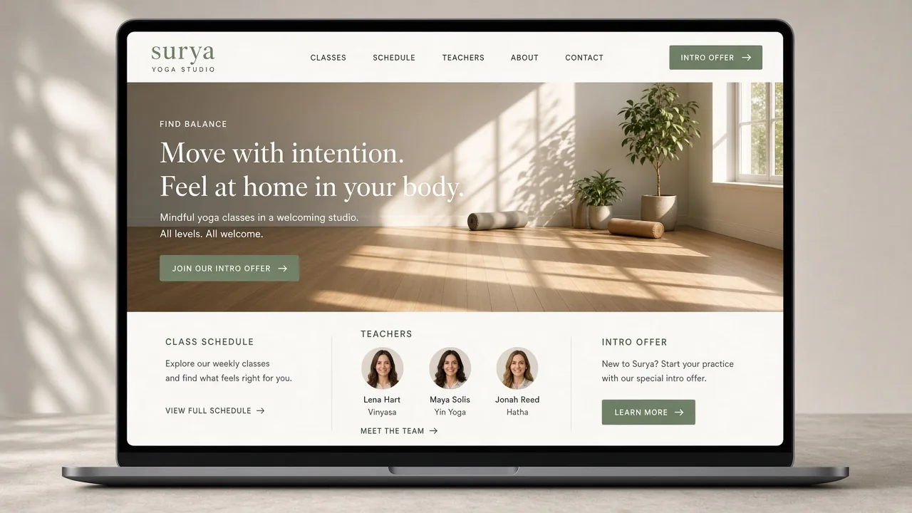Template mockup yoga