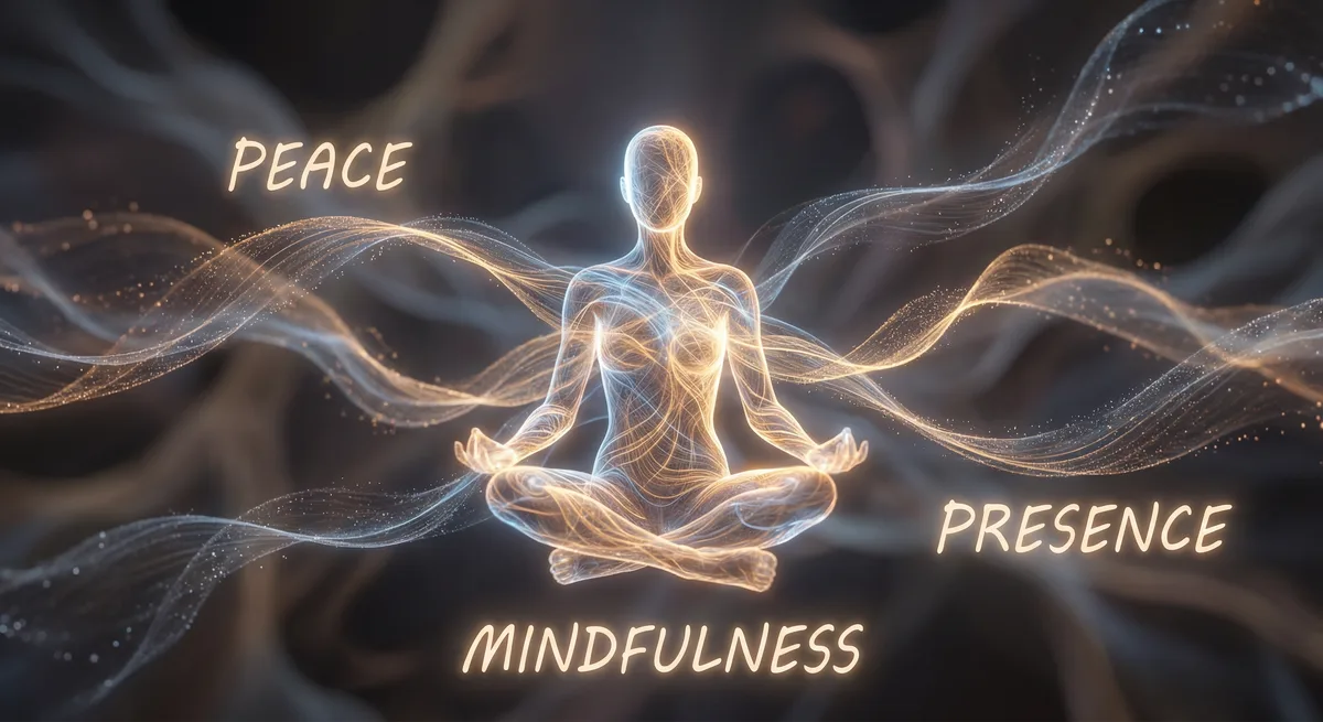 Consciousness and mindfulness in golden light