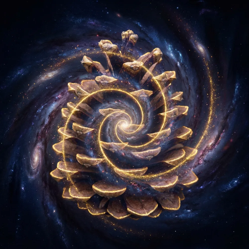 Pinecone — Fibonacci spirals