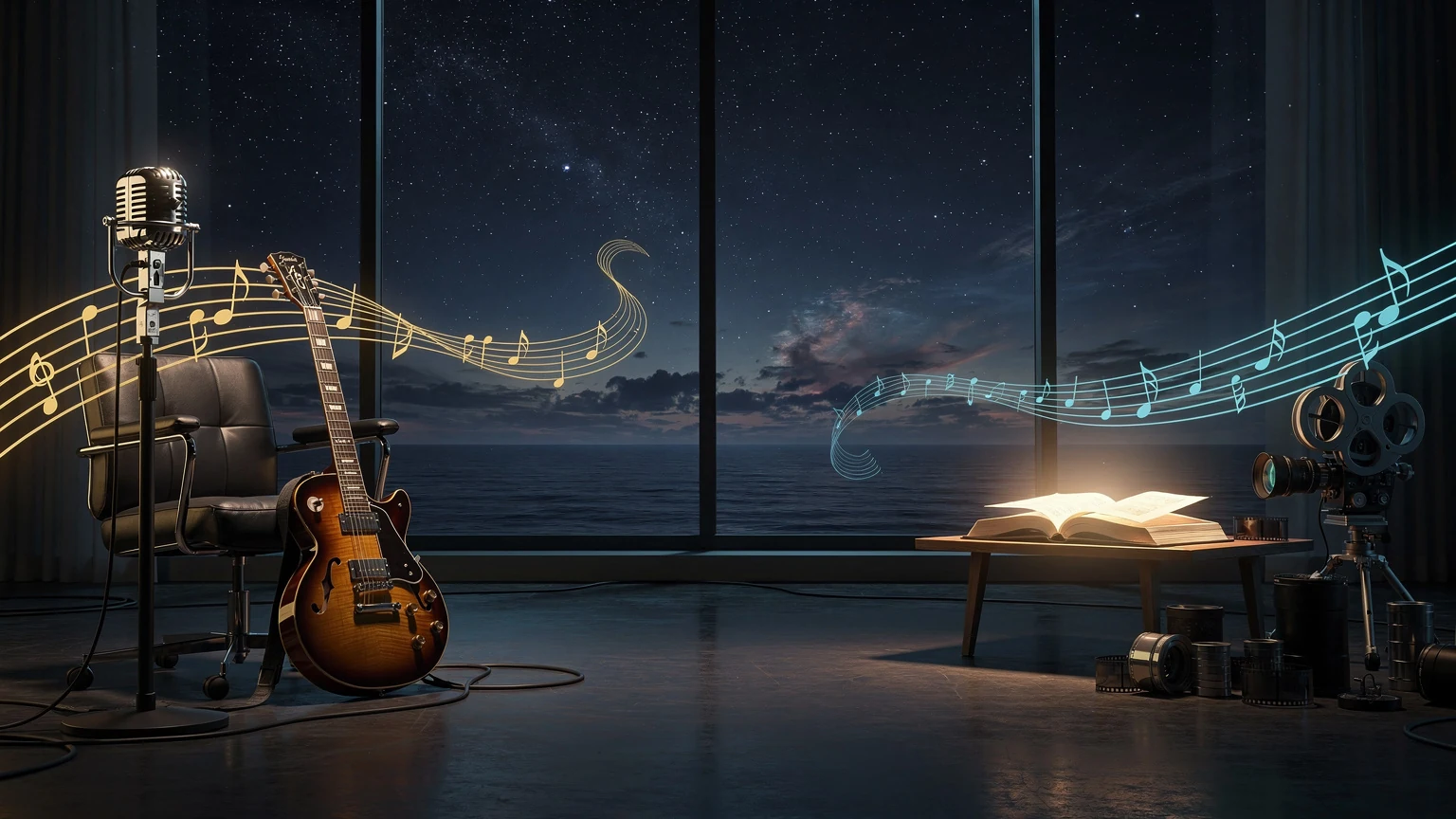 A cinematic creative world connecting music, books, film and technology