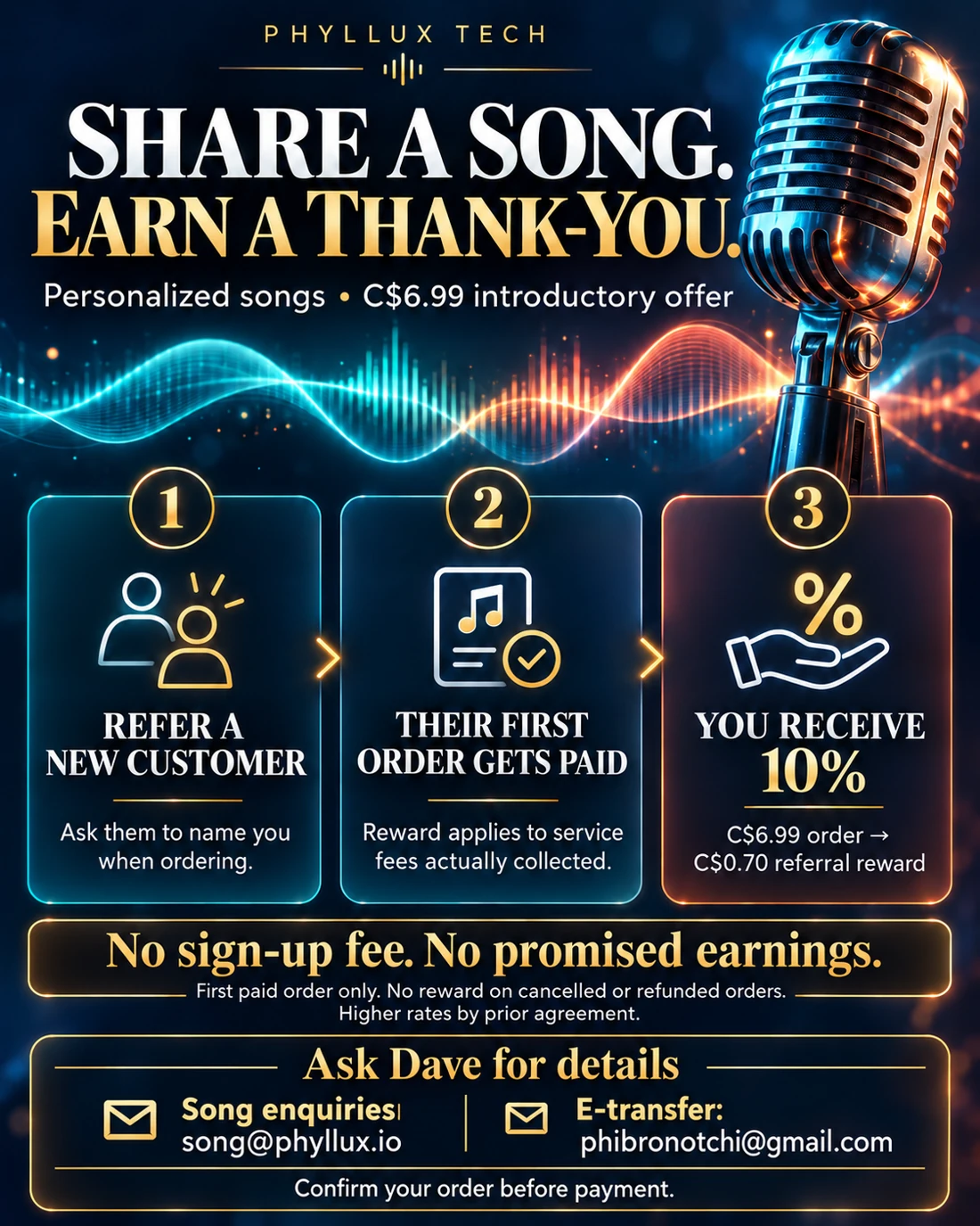 Share a song. Earn a thank-you.: commissioned illustrative artwork