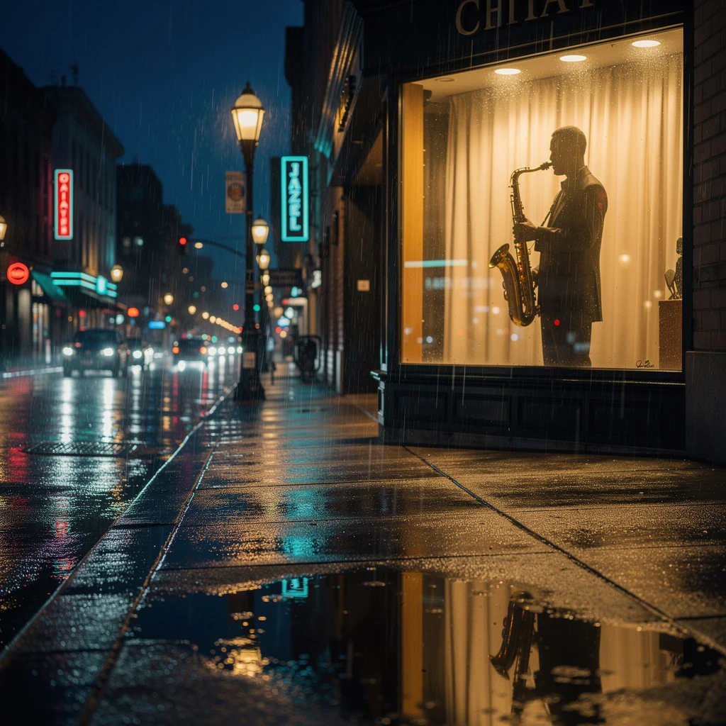 Rain On Jasper Avenue: commissioned illustrative artwork