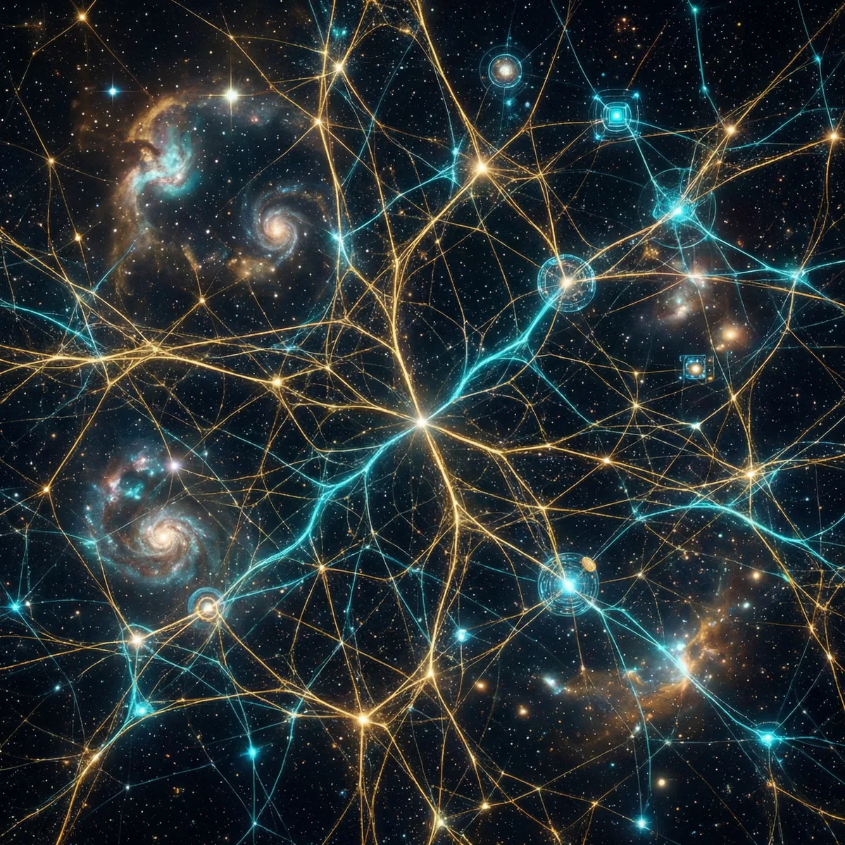 Golden threads of the cosmic web connecting all things in space