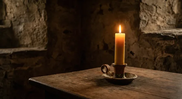 Candlelight in darkness