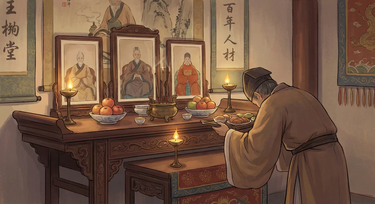 Ancestral altar — reverence, offerings, tradition