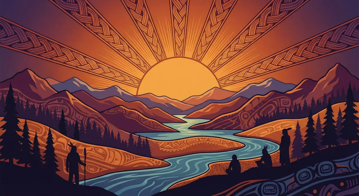 Dawn over land—hope, renewal, reverence