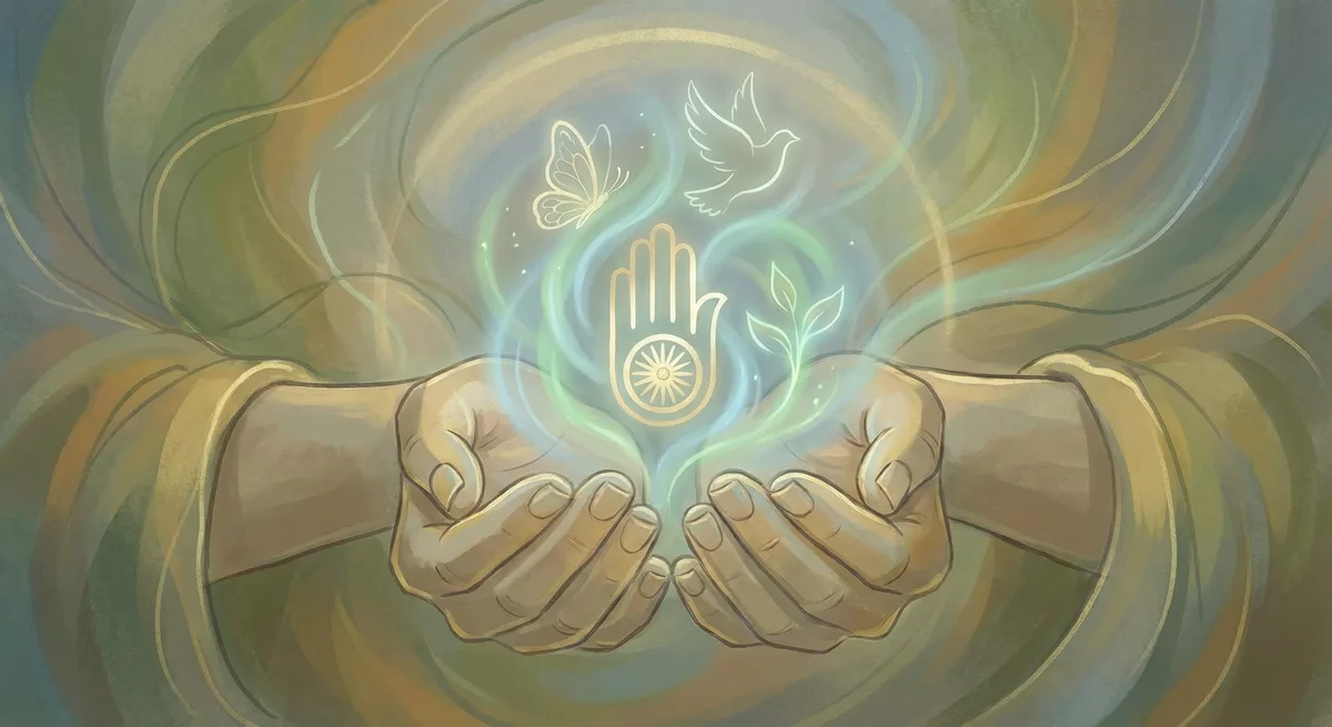 Open hands — gentleness, non-harm, compassion
