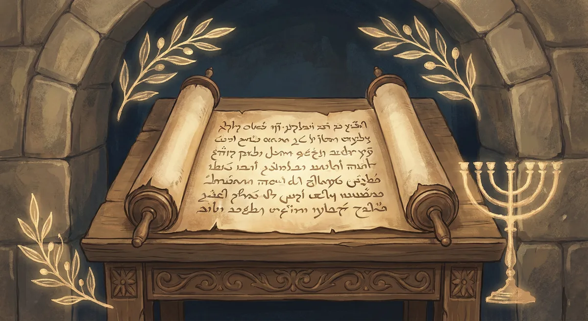 Samaritan Torah scroll — ancient script, reverent