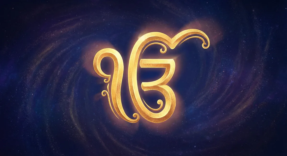 Ik Onkar symbol — the sacred emblem of Sikhism, golden