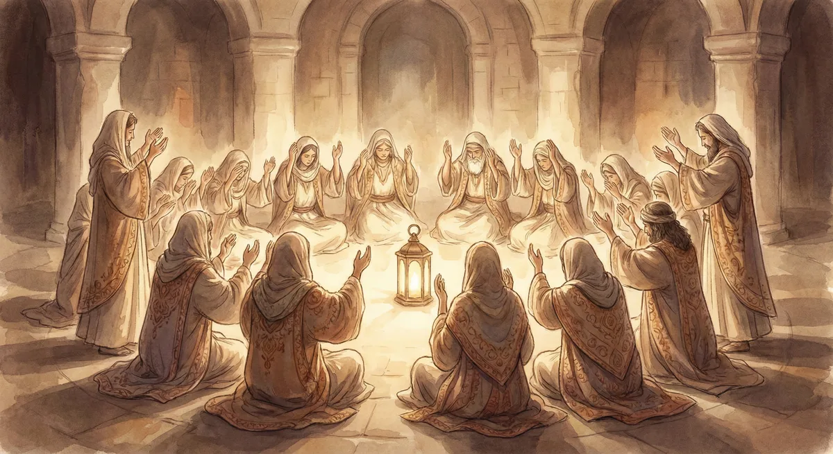 Gathering for dhikr—reverent, communal