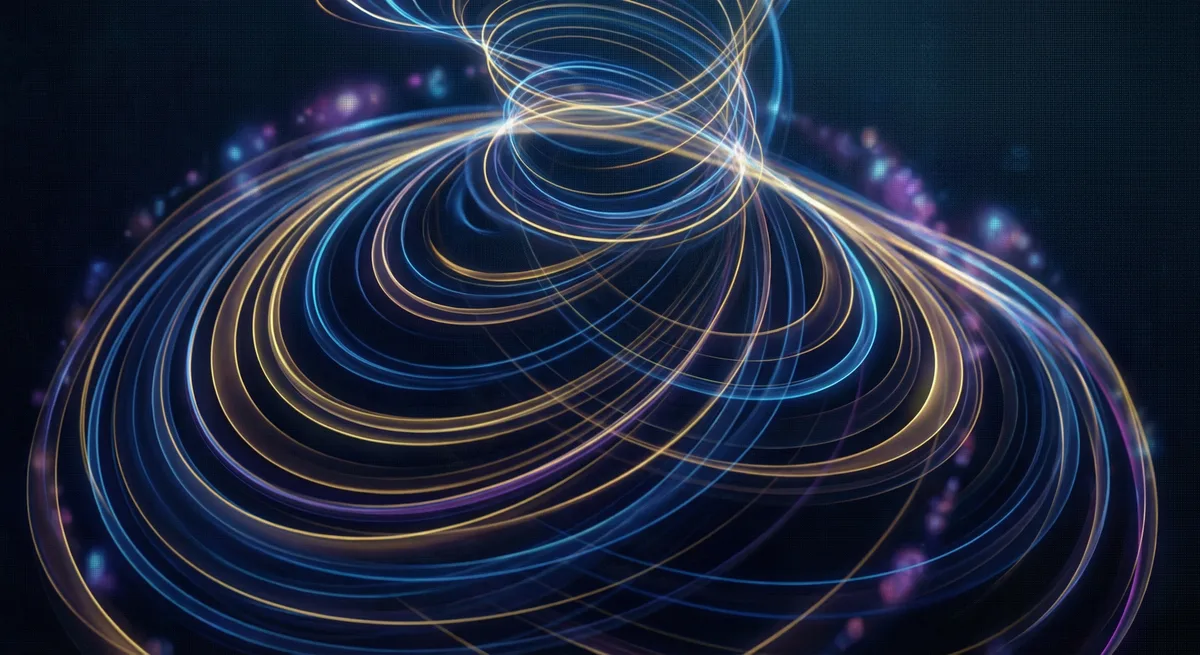 Abstract representation of whirling—circular motion, reverent