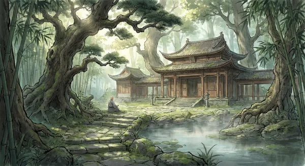 Taoist temple in nature