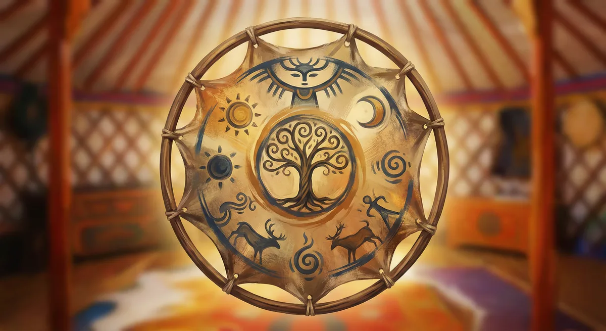 Shaman's drum — hide, reverent