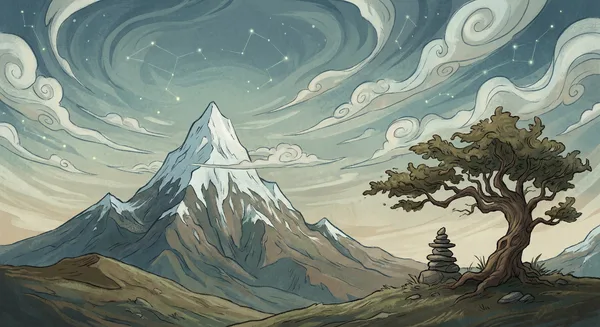 Mountain and sky
