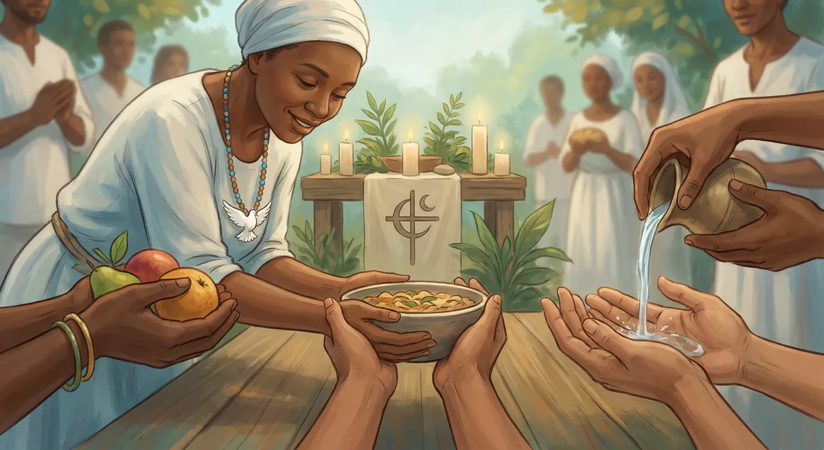 Hands in service—feeding, helping, diverse