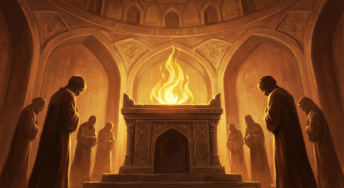 Sacred fire — eternal flame, reverent